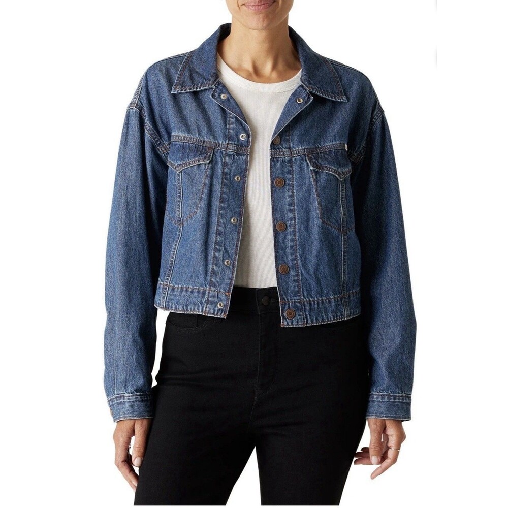 Levi Strauss Signature Way Out West‎ Vintage Easy Trucker Denim Jacket Small